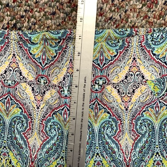 Coconut Row Palm Beach Multicolor Paisley Tummy Slimming Bermuda Shorts Size 12 - Picture 13 of 15